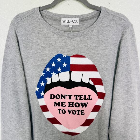 Vote Sweater Women Large Mouth Republican Democrat America Election NEW Wildfox - Picture 5 of 10